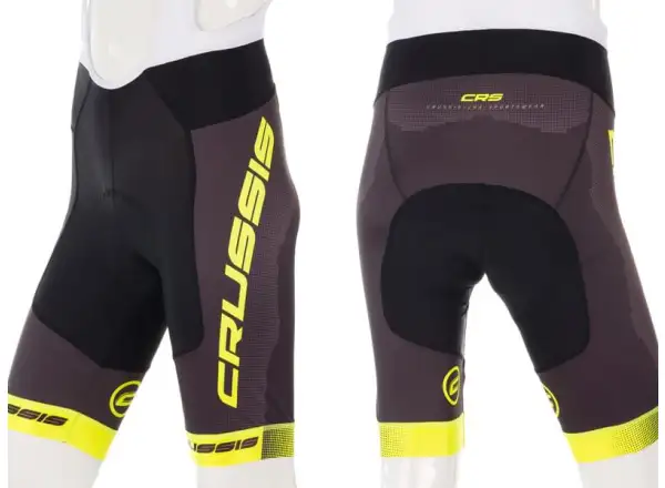 Crussis Herren Shorts mit Latz und Polsterung Schwarz/Gelb
