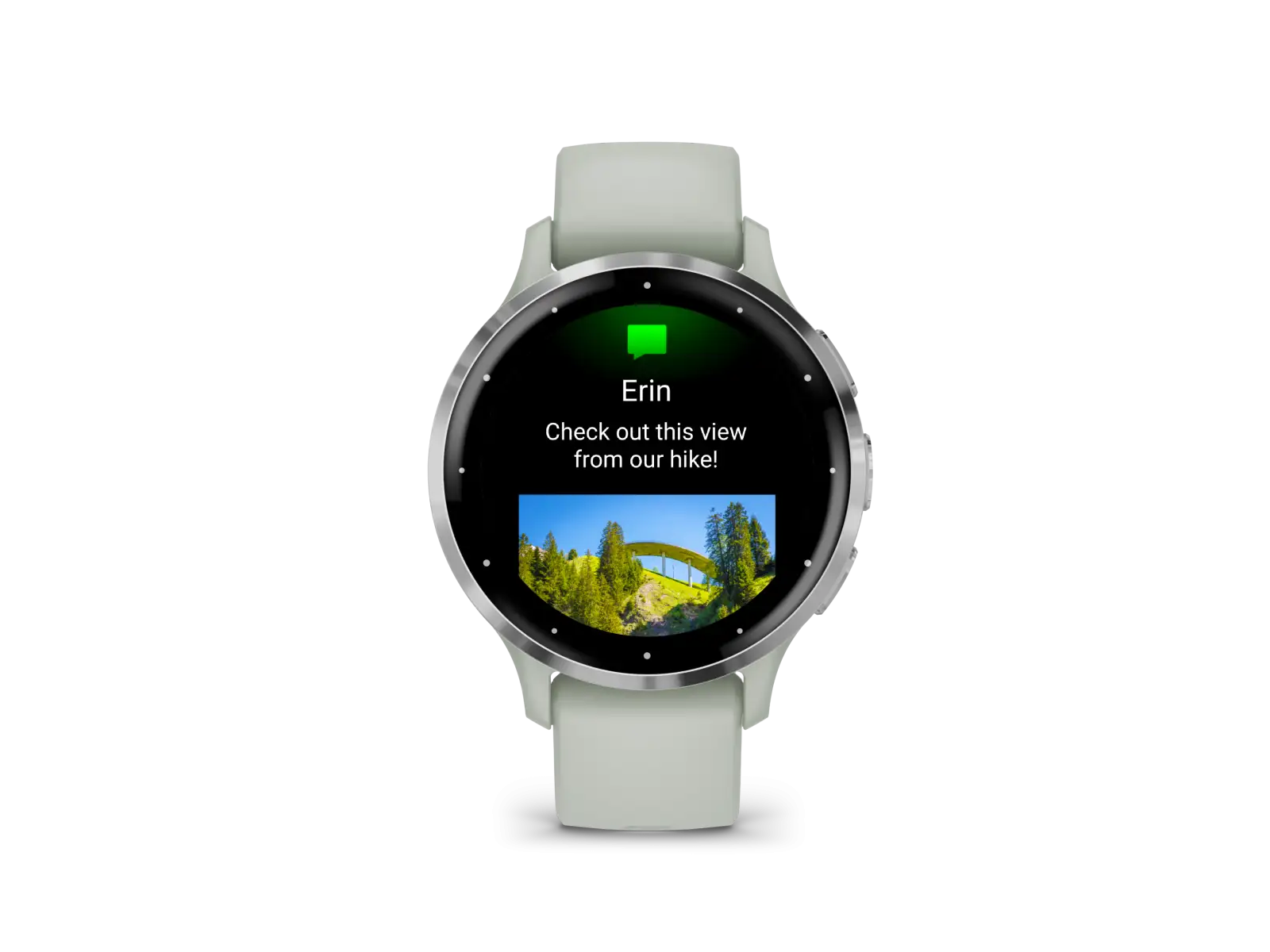 Garmin Venu 3S Smartwatch Silber/Salbeigrün