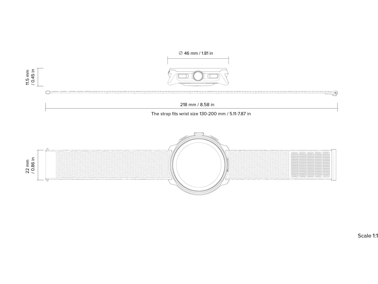 Suunto Run Smartwatch – Silikonarmband All Black