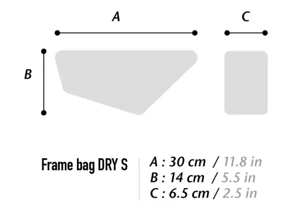 Woho X-Touring Frame bag Dry 2 l Rahmentasche Honeycomb Iron Grey