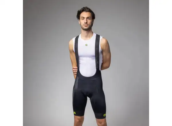 Alé Pragma Corsa 2.0 Herren Shorts mit Einsatz und Träger Black/Fluo Yellow