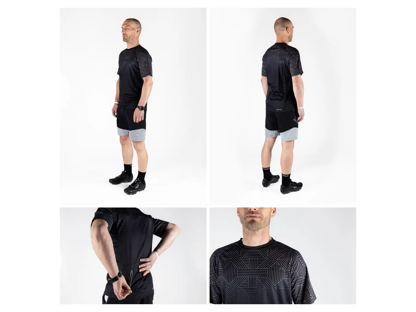 Force City Herrentrikot kurzarm schwarz/grau