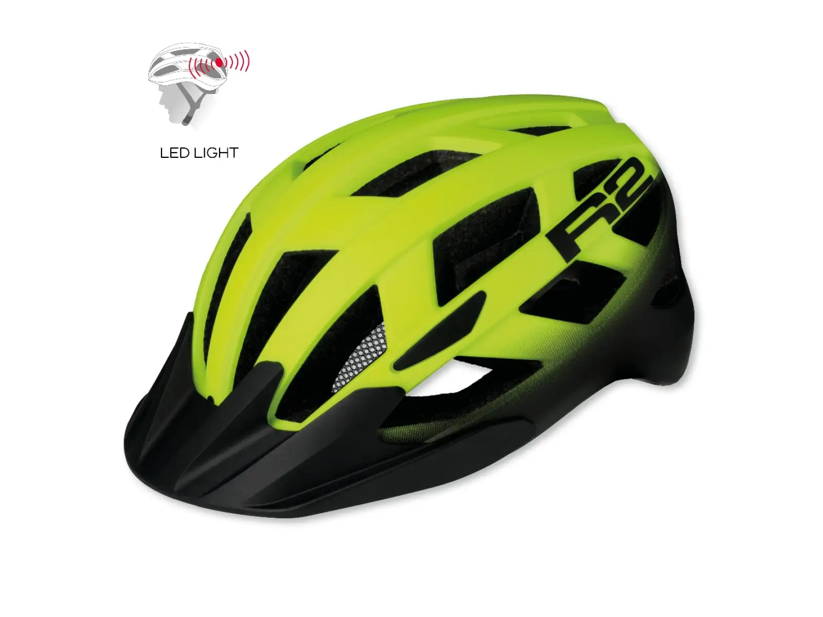 R2 Lumen Fahrradhelm Neon gelb/schwarz