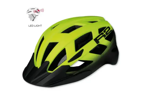 R2 Lumen Fahrradhelm Neon gelb/schwarz