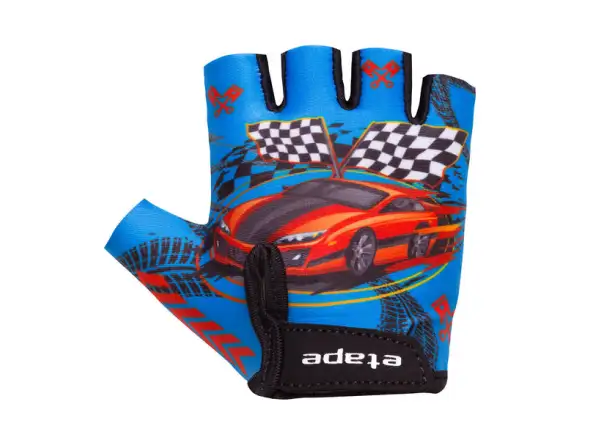 Etape Tiny Kinder-Fahrradhandschuhe kurz, blau Auto.