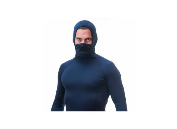 Sensor Merino DF Herren T-Shirt Langarm mit Kapuze Deep Blue