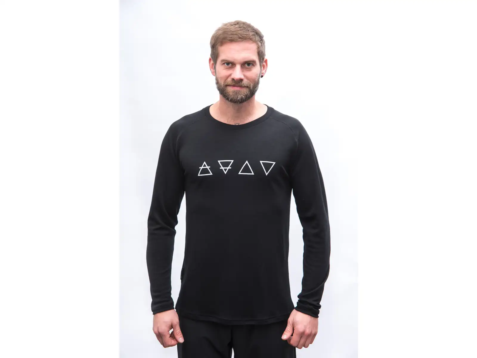 Sensor Merino Blend Elements Herren T-Shirt langarm schwarz