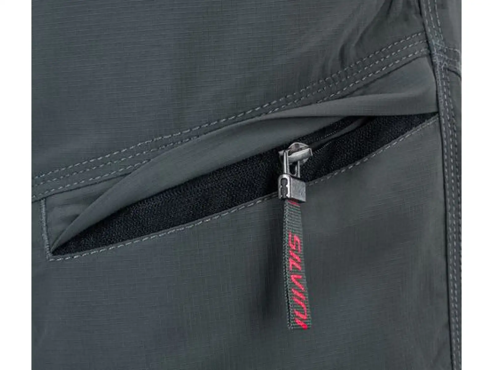 Silvini Rango Herren-MTB-Shorts in Holzkohle/Rot
