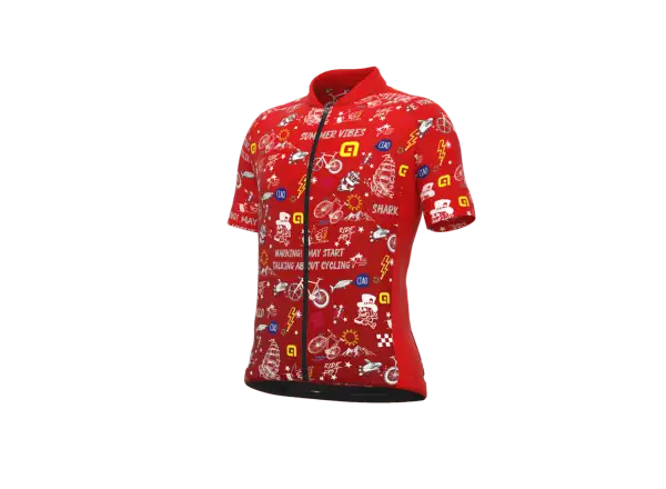 Alé Kids Vibes Kinder Kurzarmtrikot rot
