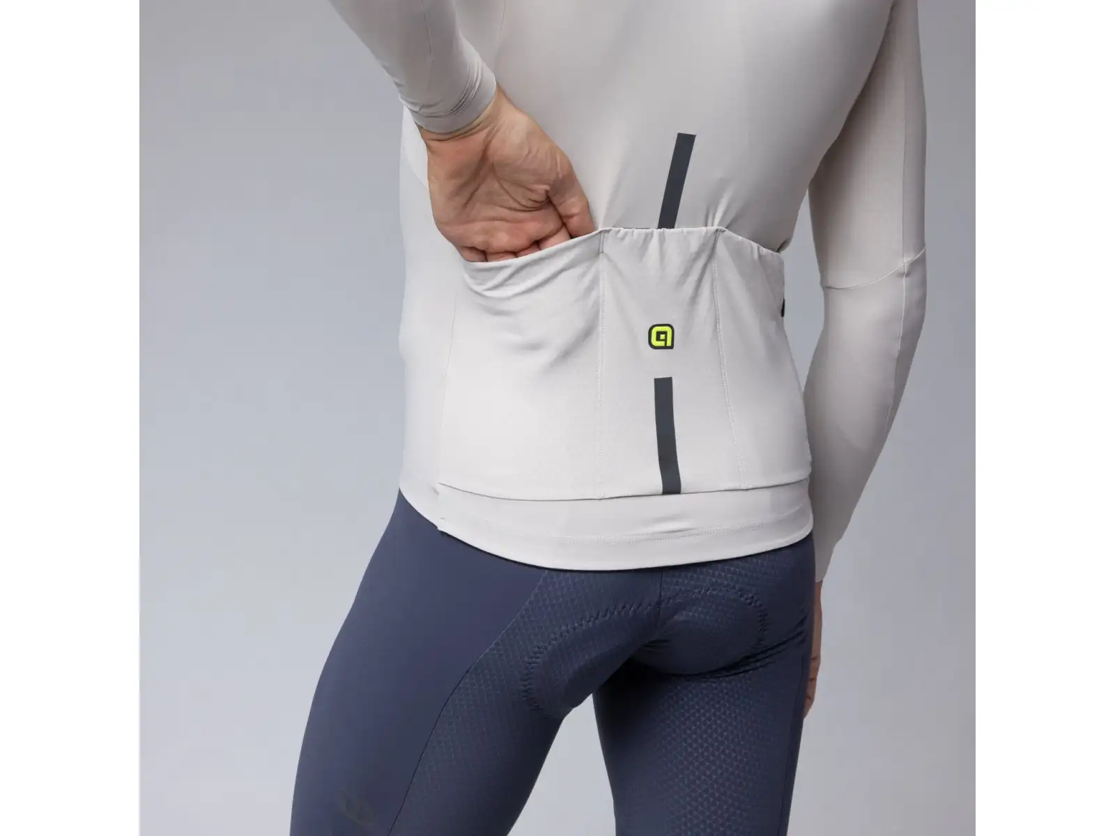 Alé R-EV1 Warm Race Herren gefüttertes Radsporttrikot Stone