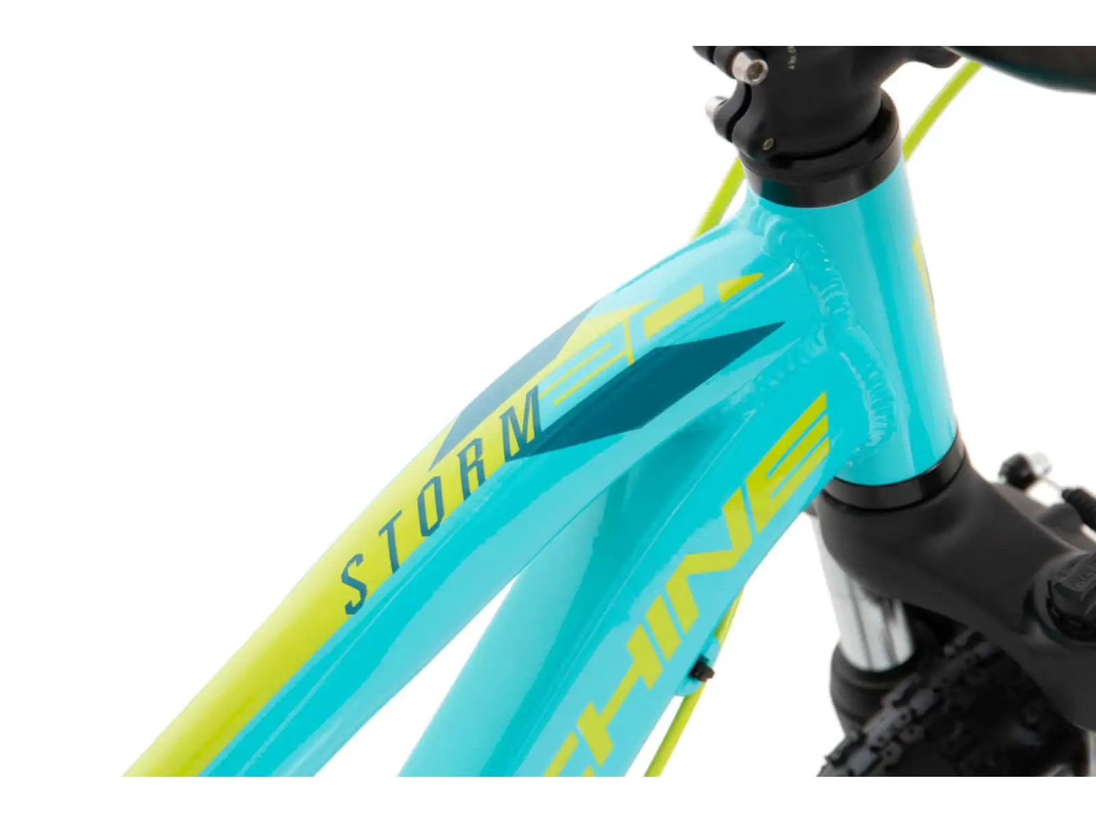 Rock Machine Storm 20 VB Kinderfahrrad Gloss Neon Cyan/Gelb/Petrol