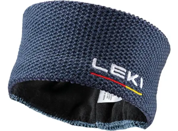 Leki Wool Stirnband in dunklem Denim/Weiß/Mohnrot, Einheitsgröße