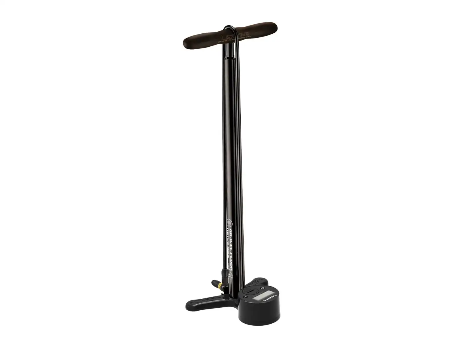 Lezyne Gravel Digital Drive Pro Werkstattluftpumpe in Glanzschwarz