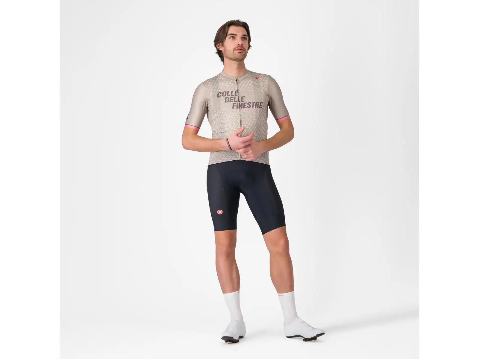 Castelli Giro Colle Delle Finestre Herren Trikot Kurzarm Beige Tortora