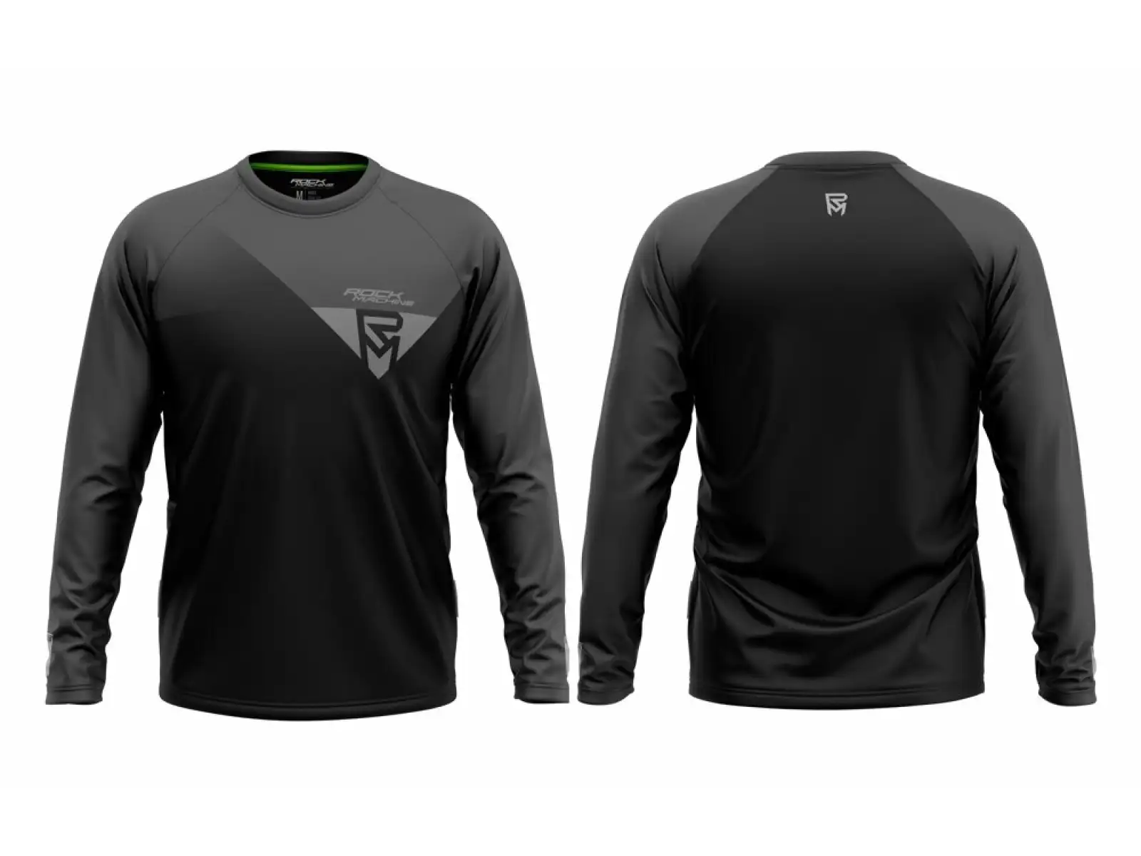 Rock Machine Enduro Herren-Mountainbike-Trikot, langärmlig, schwarz/grau