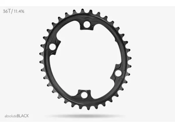Absolute Black OVAL Road 2X 110/4 BCD Kettenblatt 36 Zähne