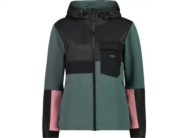 Mons Royale Decade Mid Hoody Damen Hoodie mit langen Ärmeln in Burnt Sage/Schwarz.