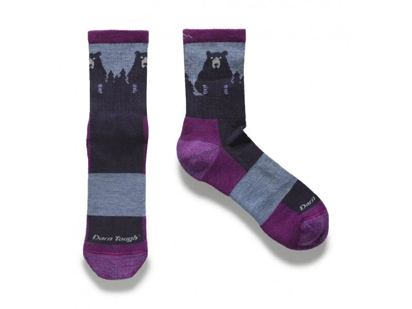 Darn Tough Bear Town Micro Crew Lightweight Cushion Damen Socken Purple