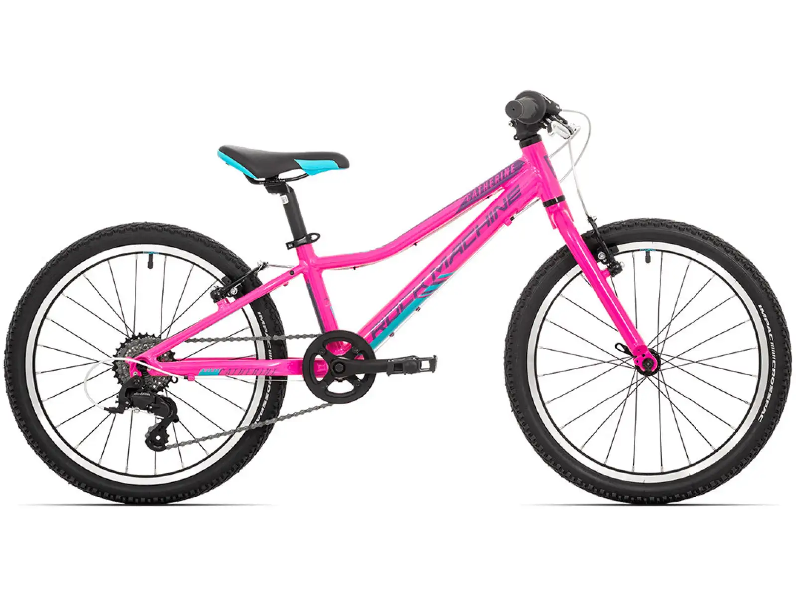 Rock Machine Catherine 20 Glanz Neon Pink/Violett/Neon Cyan Kinderfahrrad