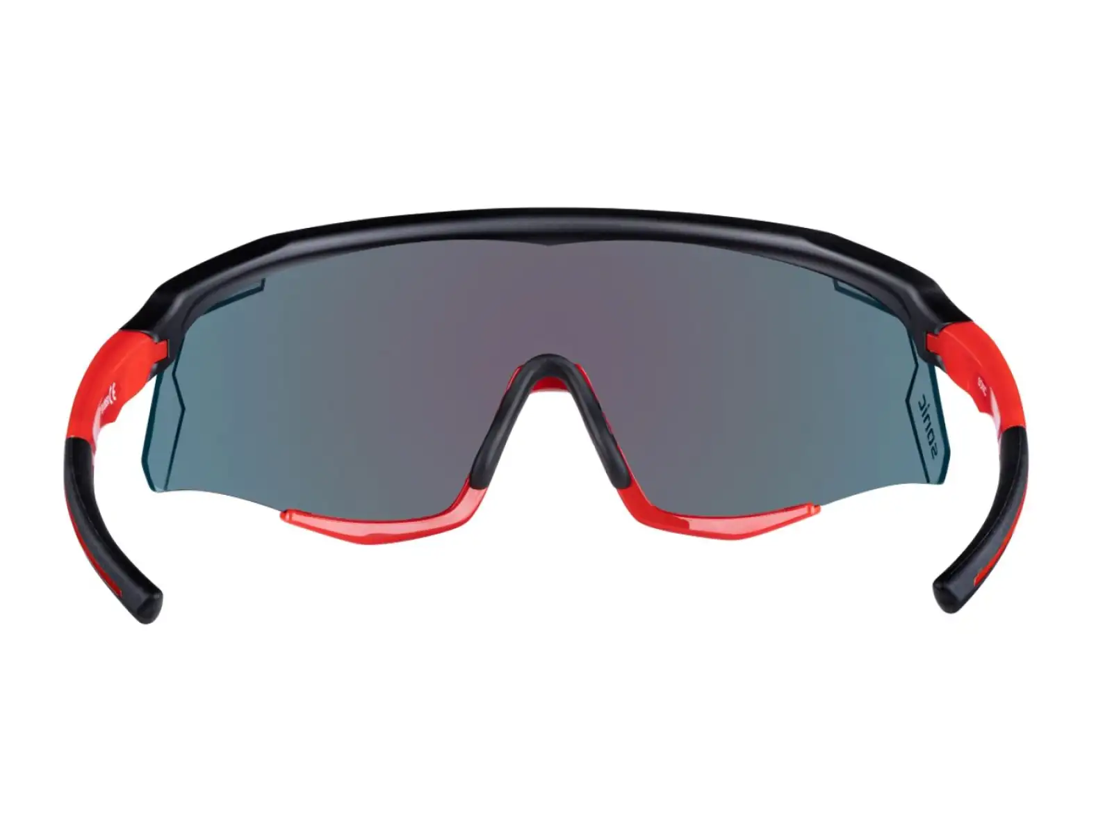 Force Sonic Fahrradbrille Schwarz/Rot, rote verspiegelte Gläser