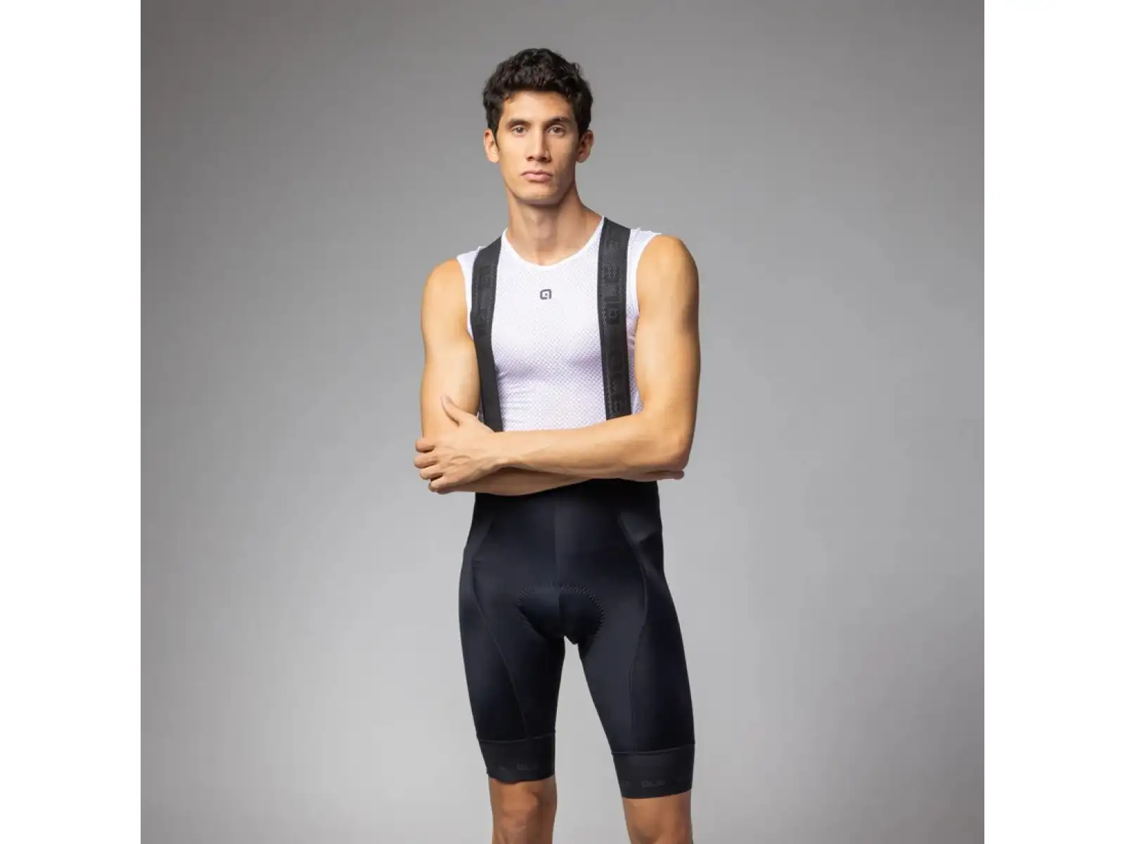 Alé PR-E Strada 2.0 Herren Radhose mit Einsatz und Trägern Black