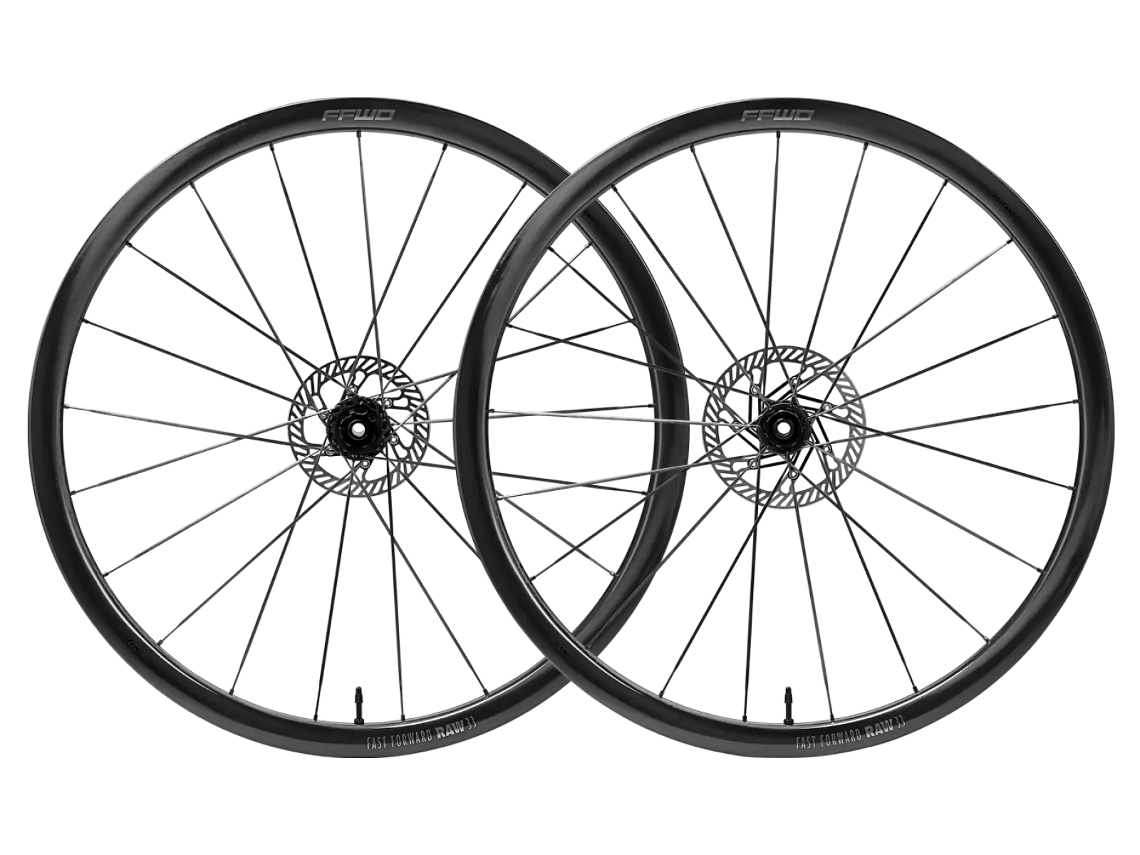 FFWD RAW CS 33 Straßenrad-Radsatz, glänzendes Schwarz