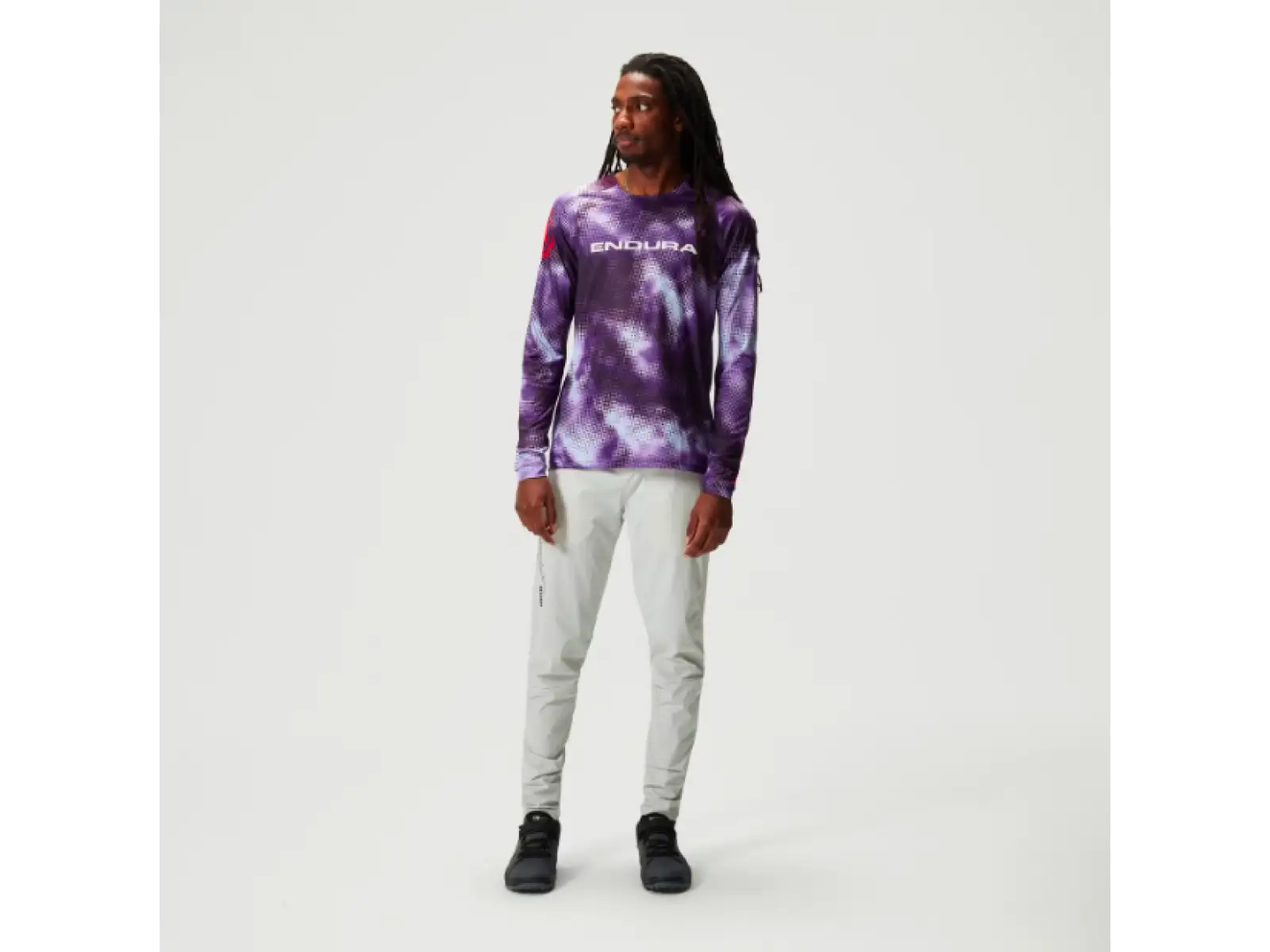 Endura Pixel Cloud Herren Langarmtrikot Lila