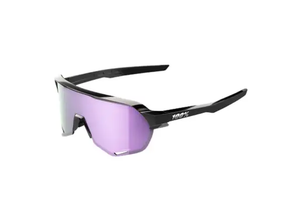 100% S2 Sonnenbrille – Polished Black mit HiPER Polarized Lavender Mirror