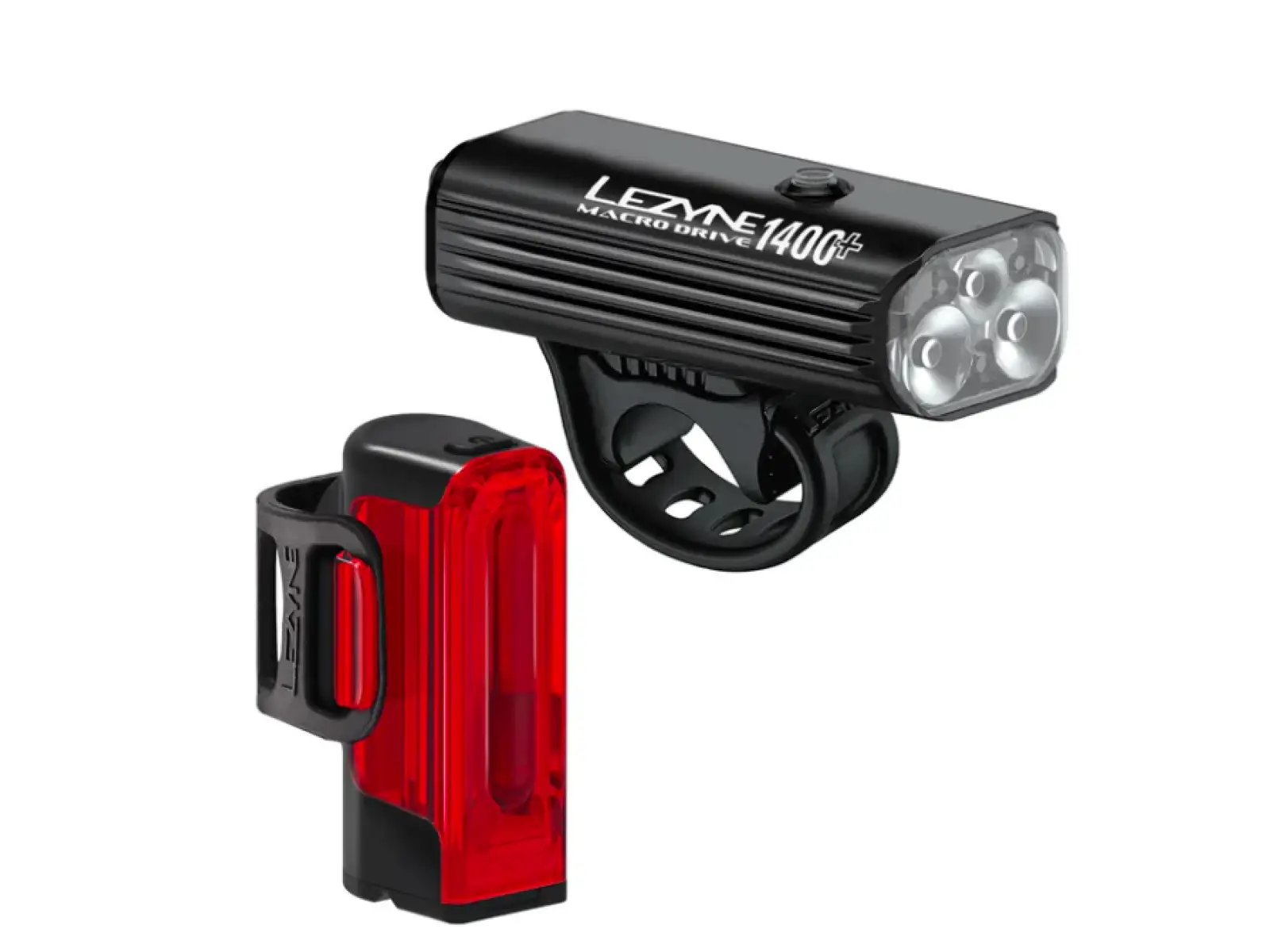 Lezyne Macro Drive 1400+ / Strip Drive Pro 400+ Lichtset Satin Black