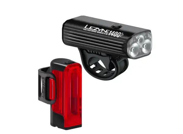 Lezyne Macro Drive 1400+ / Strip Drive Pro 400+ Lichtset Satin Black