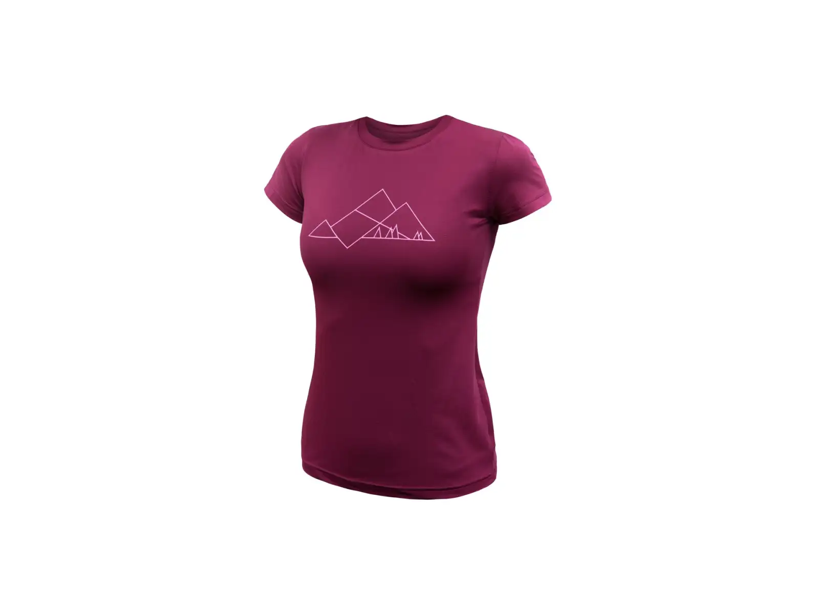 Sensor Coolmax Geo Mountains Damen T-Shirt Kurzarm Lilla