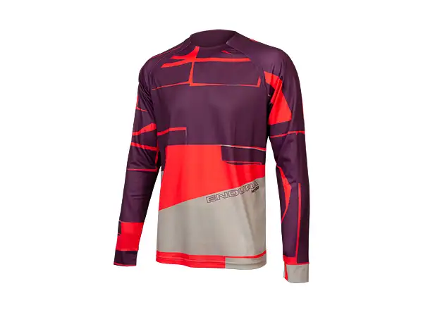 Endura MT500 Print Tee LTD Herren Langarmshirt Granatapfel