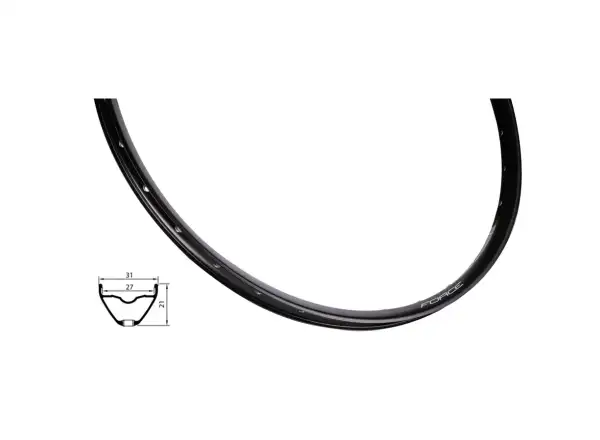 Force XC Disc Felge 622x27 28 Löcher schwarz