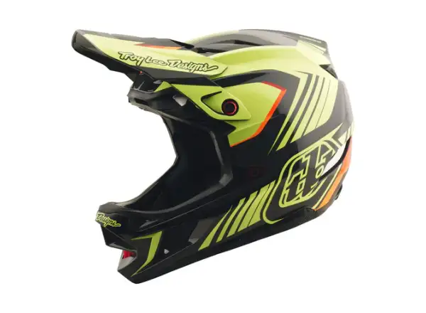 Troy Lee Designs D4 Polyacrylite Qualifier Helm schwarz/gelb