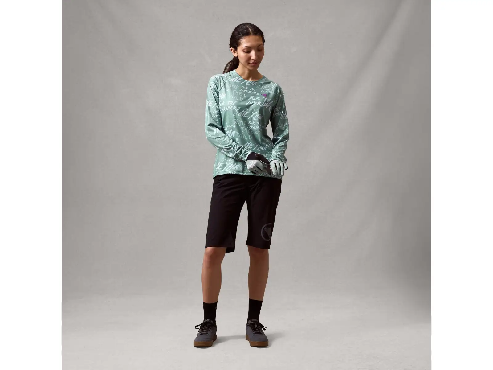 Endura SingleTrack Damen-Trikot Langarm Sage Green