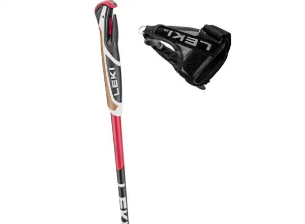 Leki CC 450 Langlaufstöcke schwarz-kirschrot-weiß