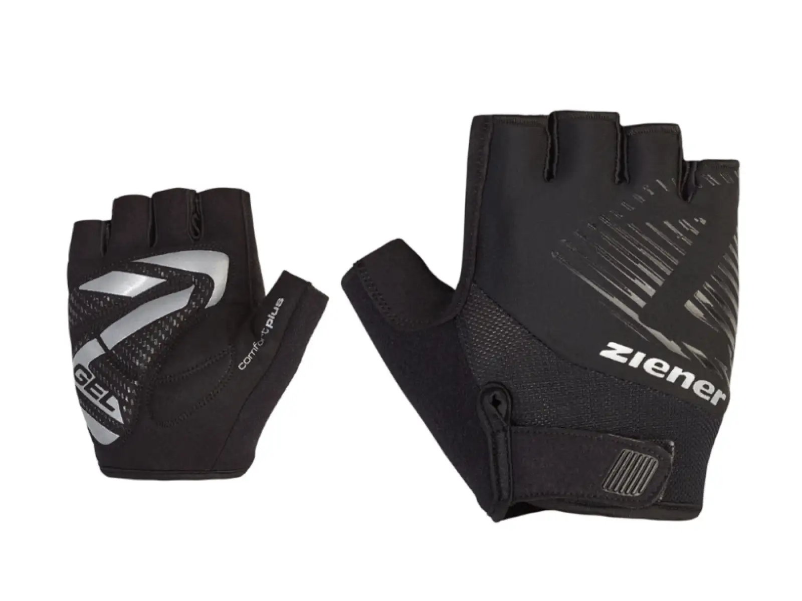 Ziener Curdt Herren-Fahrradhandschuhe kurz Schwarz/Weiß.