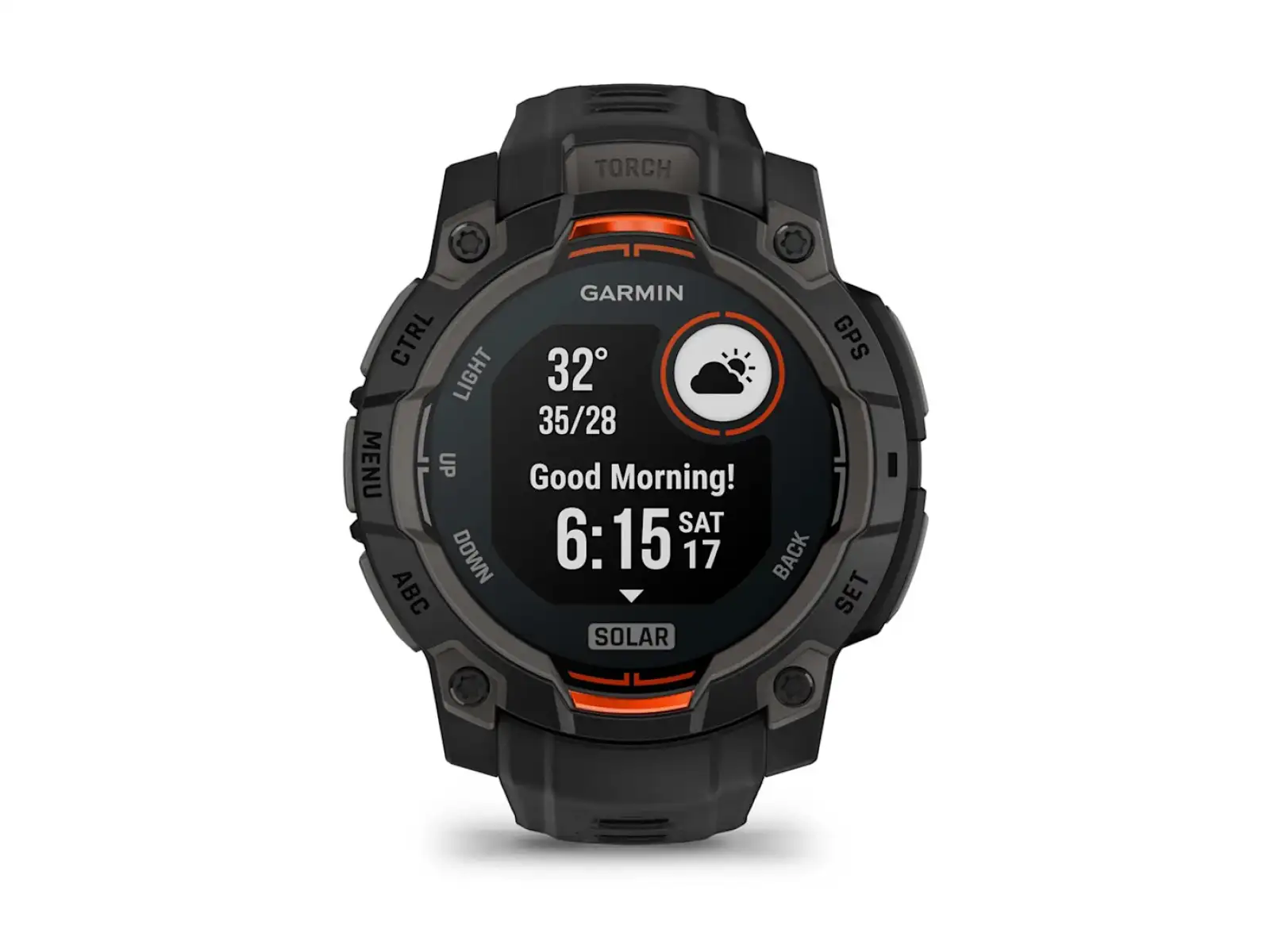 Garmin Instinct 3 Solar 45 mm Smartwatch Schwarz/Schwarzes Armband