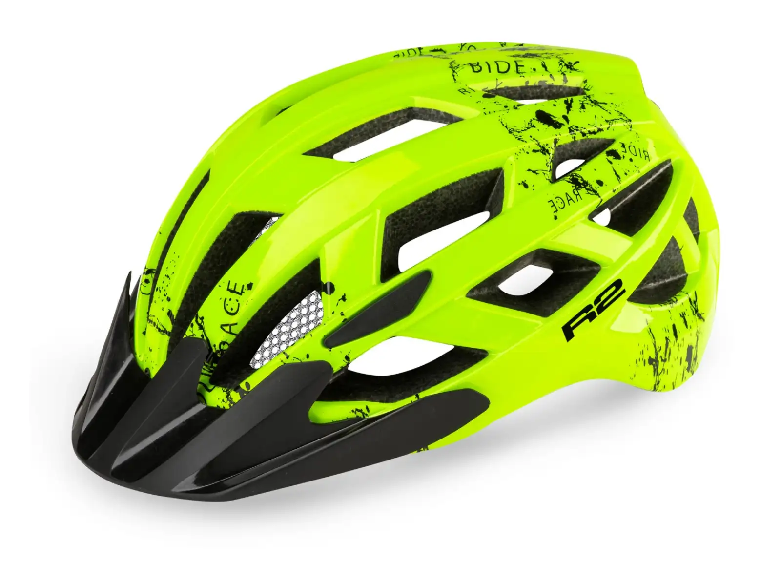 R2 Lumen Junior Kinderhelm neon gelb/ schwarz glänzend