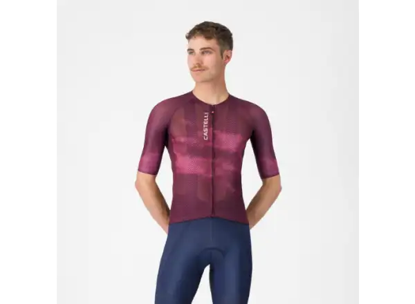 Castelli Climber's A/C Herrentrikot Kurzarm Deep Bordeaux/Weiß