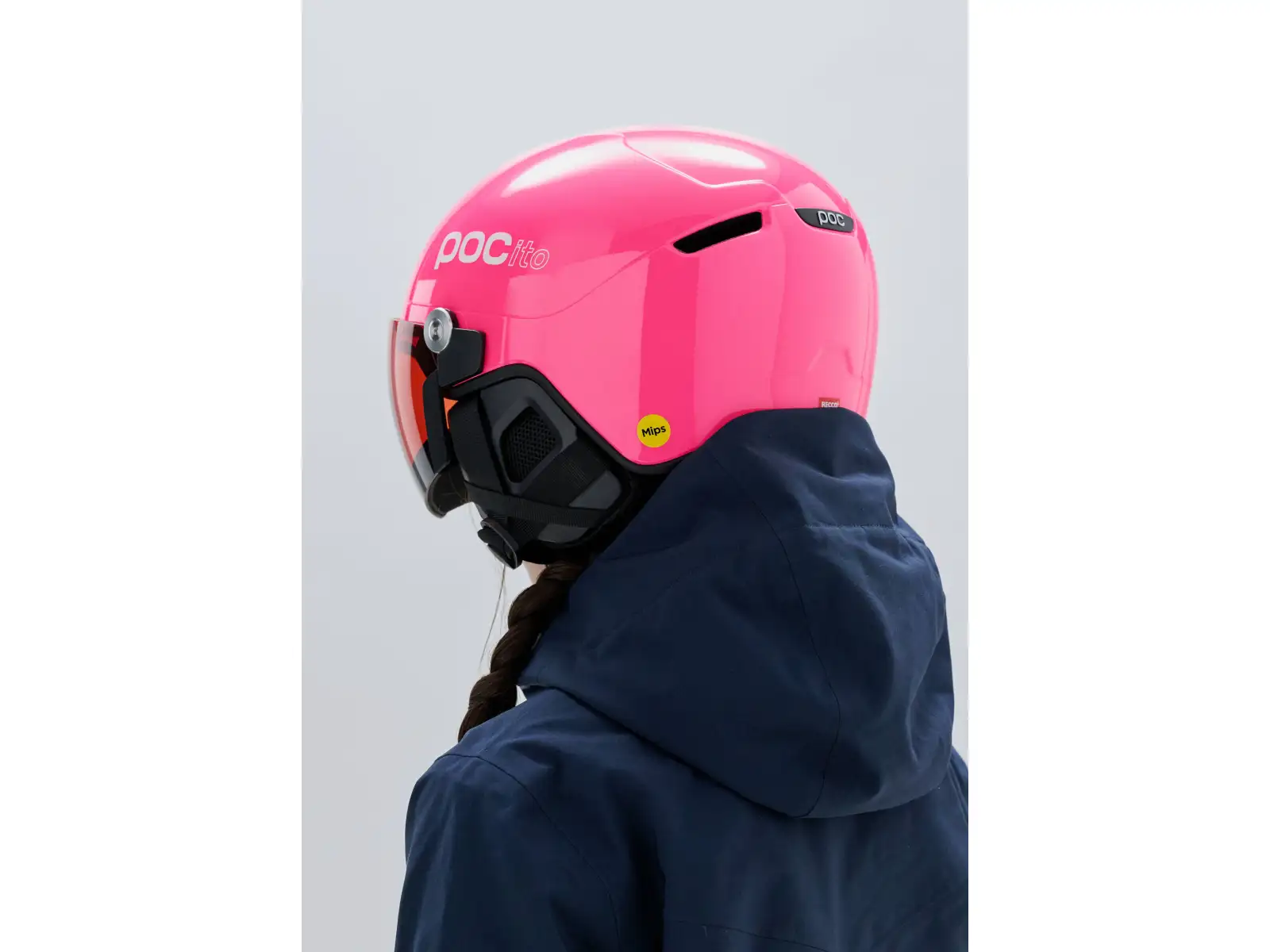 POC POCito Obex Visor Kinder-Skihelm Fluorescent Pink