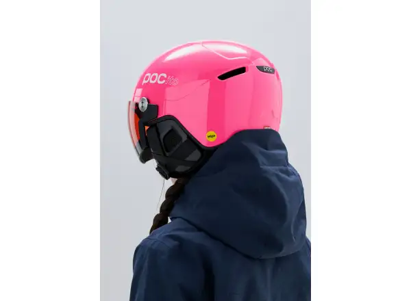 POC POCito Obex Visor Kinder-Skihelm Fluorescent Pink