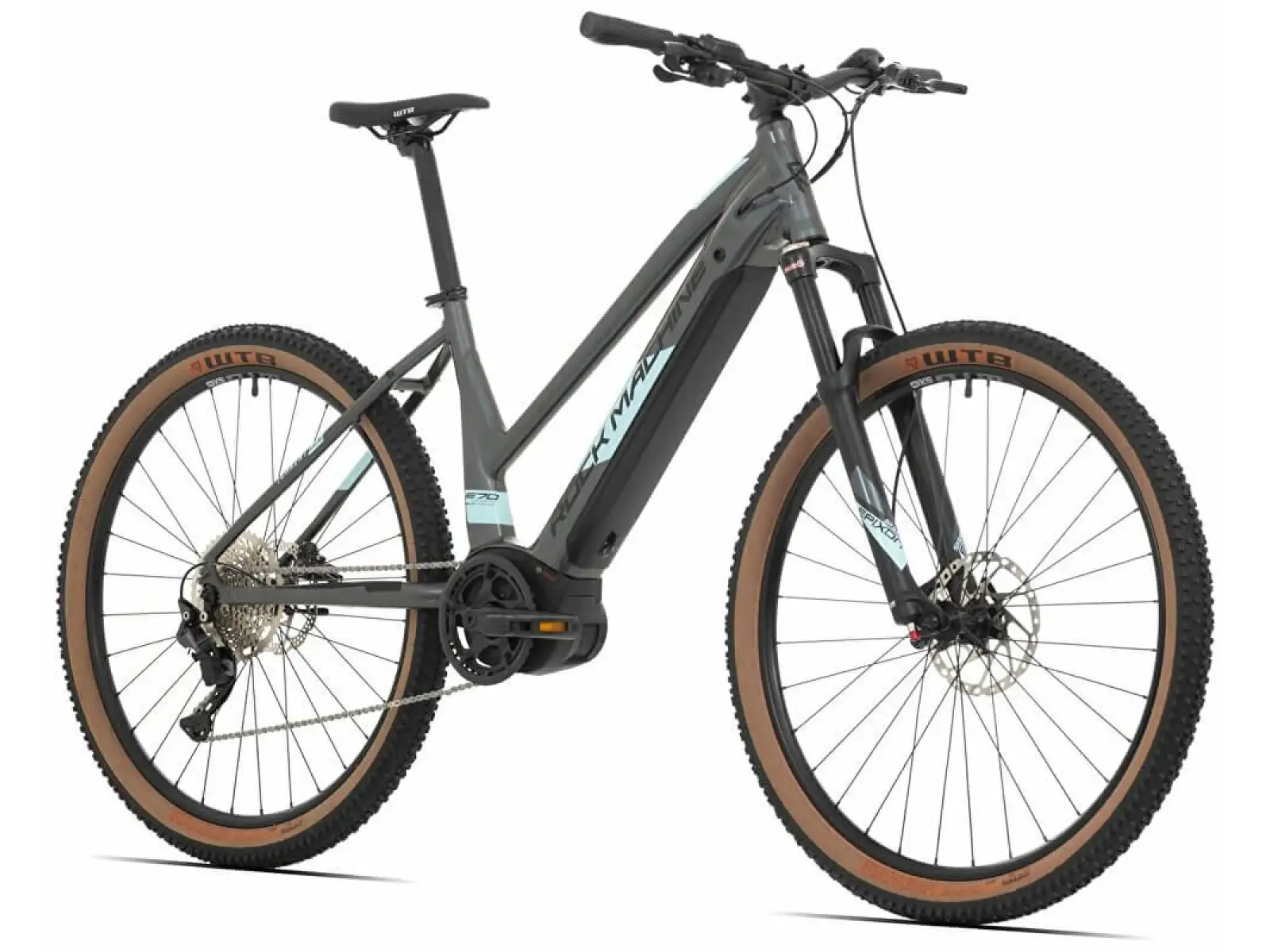 Rock Machine Torrent INT e70-29 Bosch Damen Mountain E-Bike in dunklem Silber/Schwarz/Lichtminze