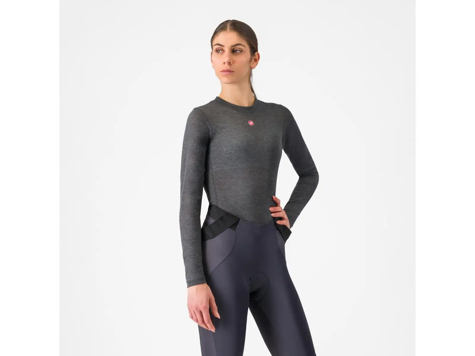 Castelli Medio Base Layer Damenunterhemd langarm Melange Gray
