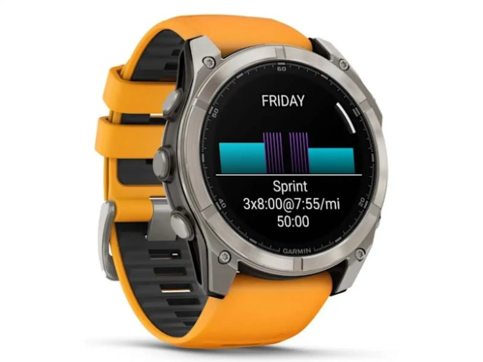 Garmin fenix 8 - 51 mm AMOLED Sapphire Smartwatch Titanium Orange/Graphite