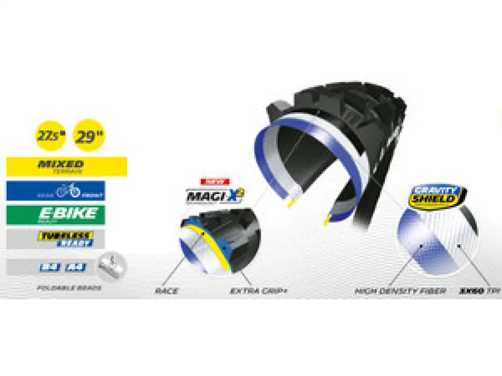 Michelin Wild Enduro Front Magi-X2 Competition Linie 29x2,40" TS TLR MTB-Reifen mit Kevlar-Guard