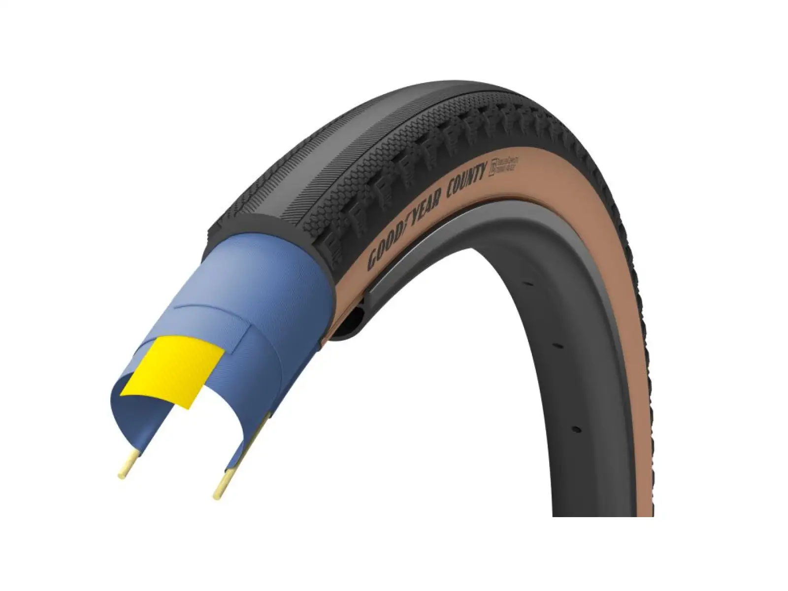 Goodyear County Ultimate Tubeless Komplett 650x50 Schotterreifen mit Kevlar-Faser Tan.