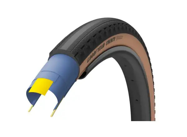 Goodyear County Ultimate Tubeless Komplett 650x50 Schotterreifen mit Kevlar-Faser Tan.