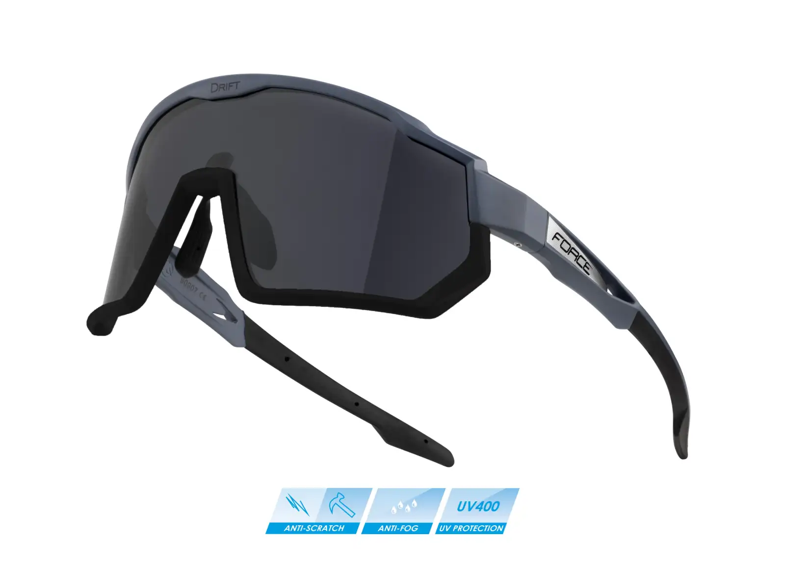 Force Drift Brille grau/schwarz/schwarze Kontrastgläser
