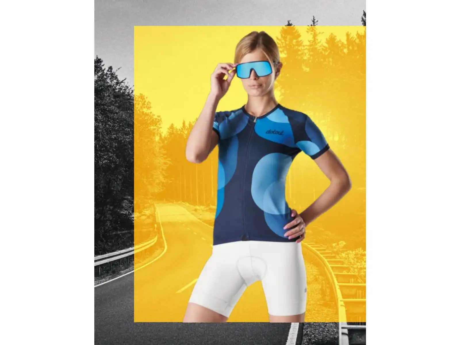 Dotout Camou Damen Trikot kurzer Ärmel Blau